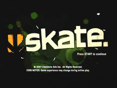 skate. Title Screen